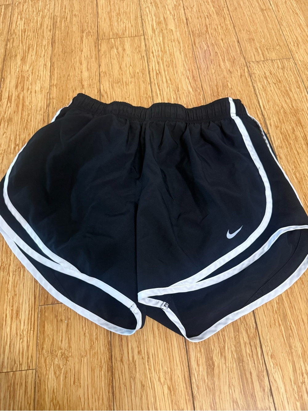 Nike Black Athletic Shorts with White Piping